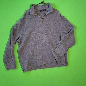Polo Ralph Lauren Sweater Mens XXL  Blue 1/4 Zip Pullover Shirt Pony Logo